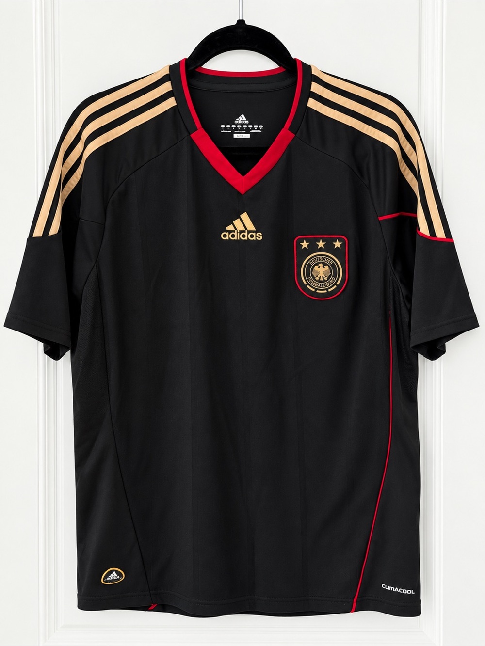 Adidas Germany 2010 World Cup Away Soccer Jersey Black Gold Red Men’s L